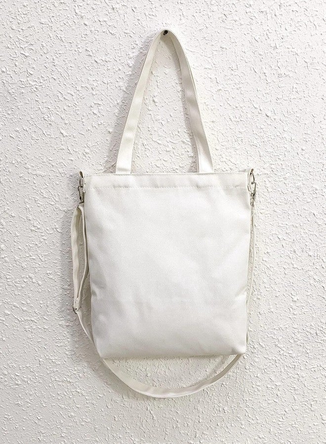 Glowic Women, Cute Hand Girls for College, Travel, Grocery, Reusable Shopping Book Bag(WBAG-36) (White) Contemporary - Image 4