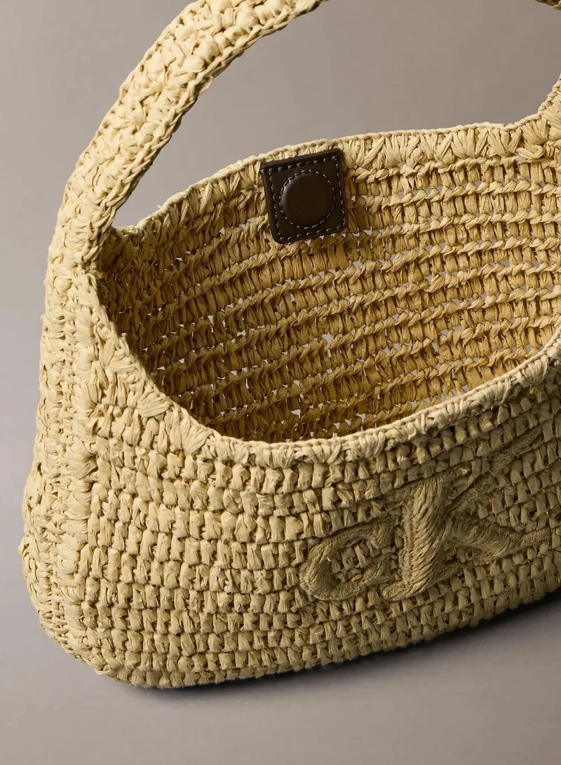 Calvin Klein NATURAL RAFFIA Raffia Small Shoulder Bag for Women | Best Price UAE
