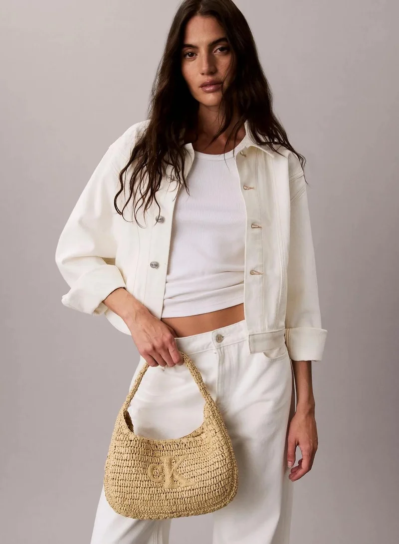 Calvin Klein NATURAL RAFFIA Raffia Small Shoulder Bag for Women | Best Price UAE