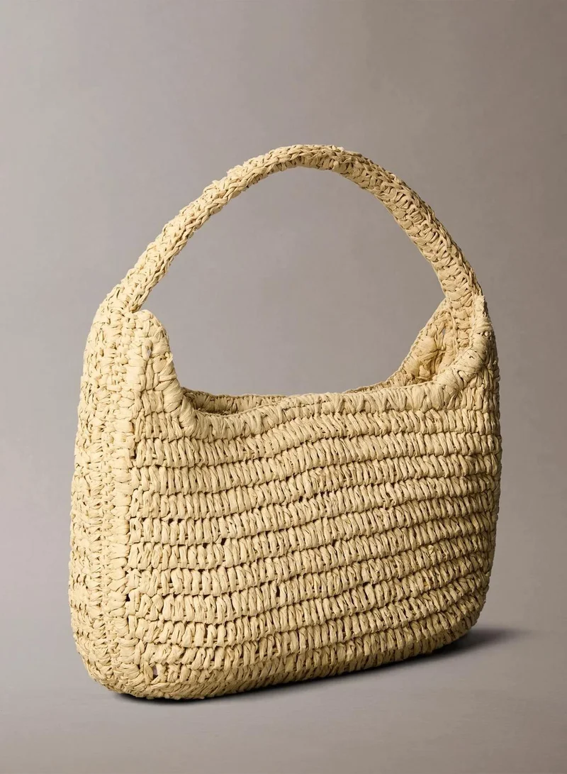 Calvin Klein NATURAL RAFFIA Raffia Small Shoulder Bag for Women | Best Price UAE