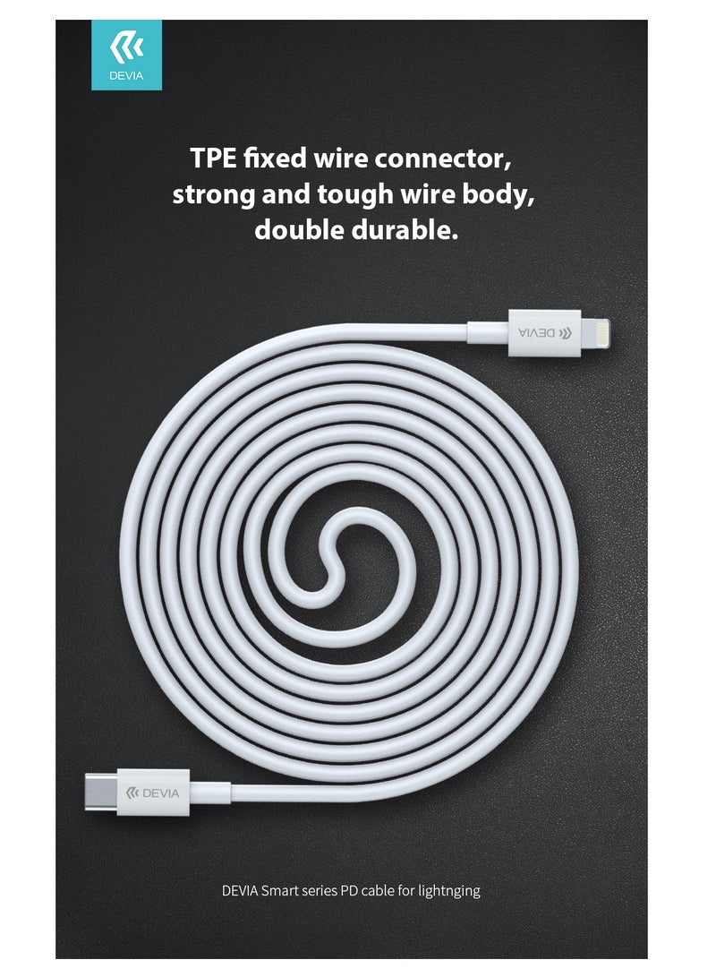 ديفيا كيبل توصيل طاقة سمارت سيريز لمنفذ لايتننج بطول 1متر 20W الكيبل من سلك نحاسي نقي مع مادة TPE - Image 2