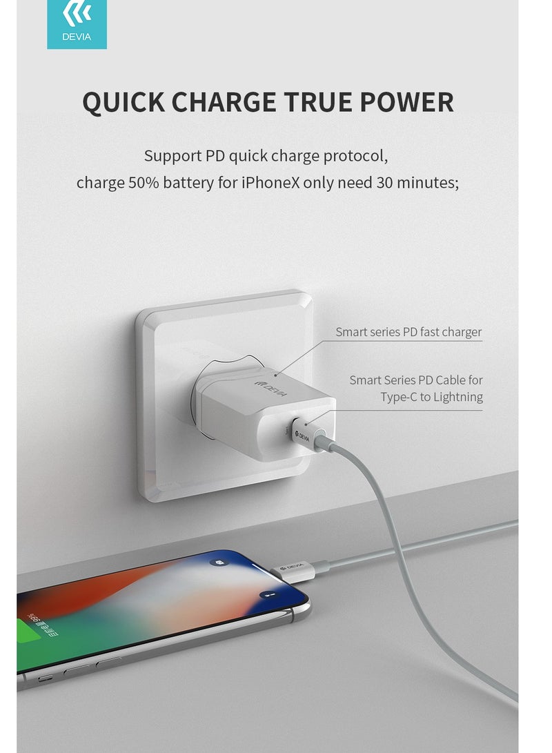 ديفيا كيبل توصيل طاقة سمارت سيريز لمنفذ لايتننج بطول 1متر 20W الكيبل من سلك نحاسي نقي مع مادة TPE - Image 3