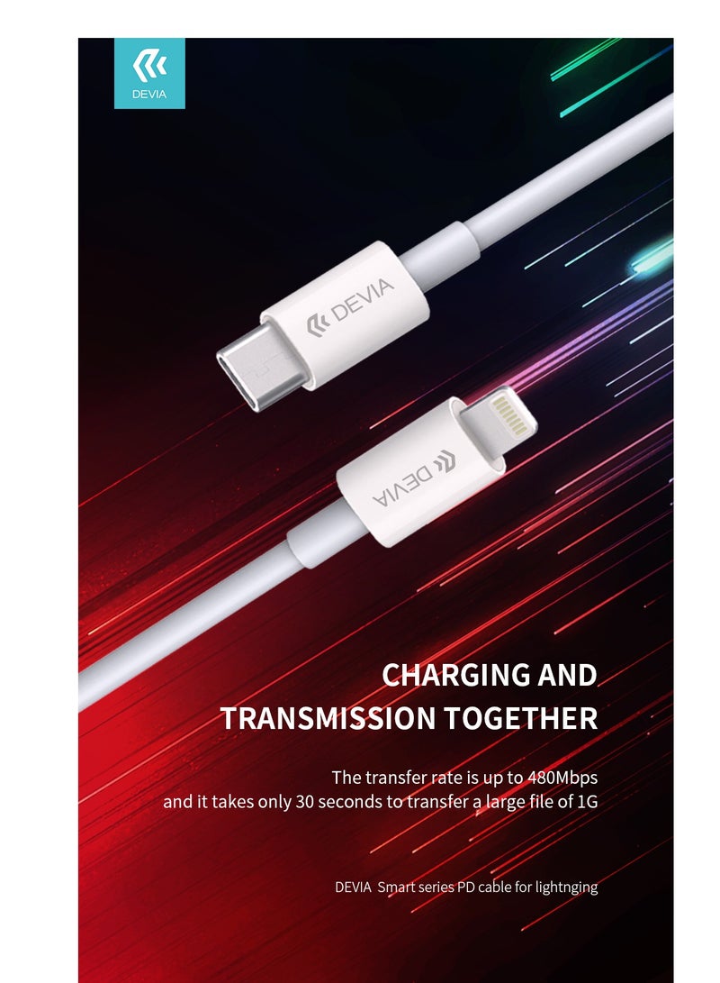 ديفيا كيبل توصيل طاقة سمارت سيريز لمنفذ لايتننج بطول 1متر 20W الكيبل من سلك نحاسي نقي مع مادة TPE - Image 4
