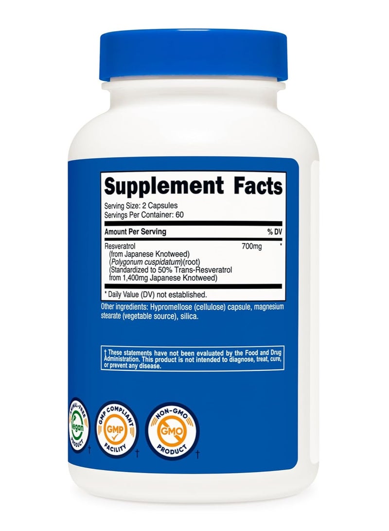 Nutricost Resveratrol Capsules 700mg 120 Caps - Image 4