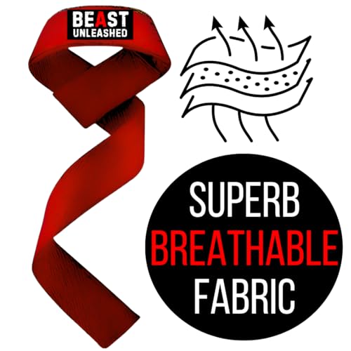 Muscleape Weight Lifting Straps Wrist Supporter For Gym Dual color 1 Red + 1 Black. Gym Accessories Men & Women. Wrist Strap For Gym With Wrist Support.Deadlift Strap Weightlifting Straps For Grip Gym Straps. - Image 3