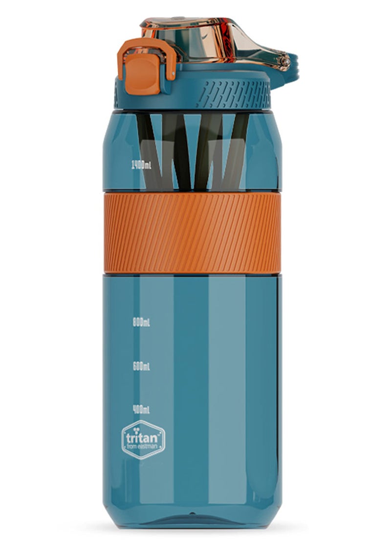 US1984 Sport Water Bottle with Marker & Straw, Leakproof Tritan Fruit Infuser BPA Free Water Bottle to Ensure You Drink Enough Water Daily for Fitness, Gym and Outdoor Activity (1600ml Green) - Image 5
