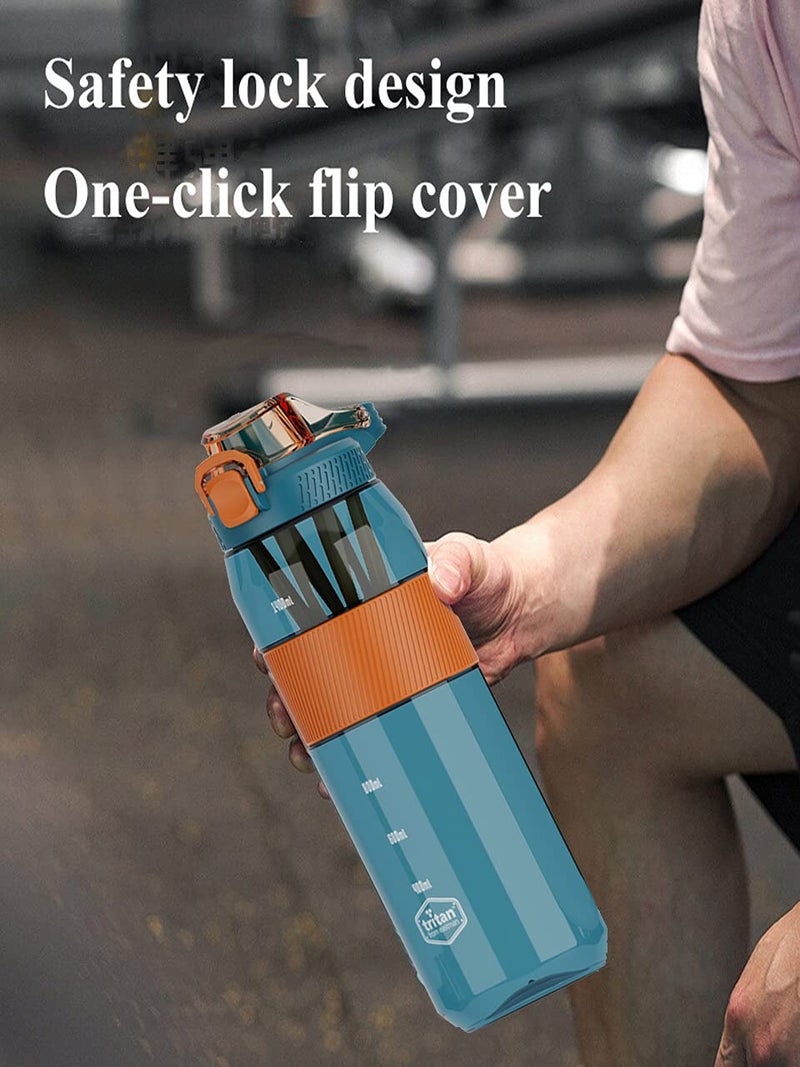 US1984 Sport Water Bottle with Marker & Straw, Leakproof Tritan Fruit Infuser BPA Free Water Bottle to Ensure You Drink Enough Water Daily for Fitness, Gym and Outdoor Activity (1600ml Green) - Image 4