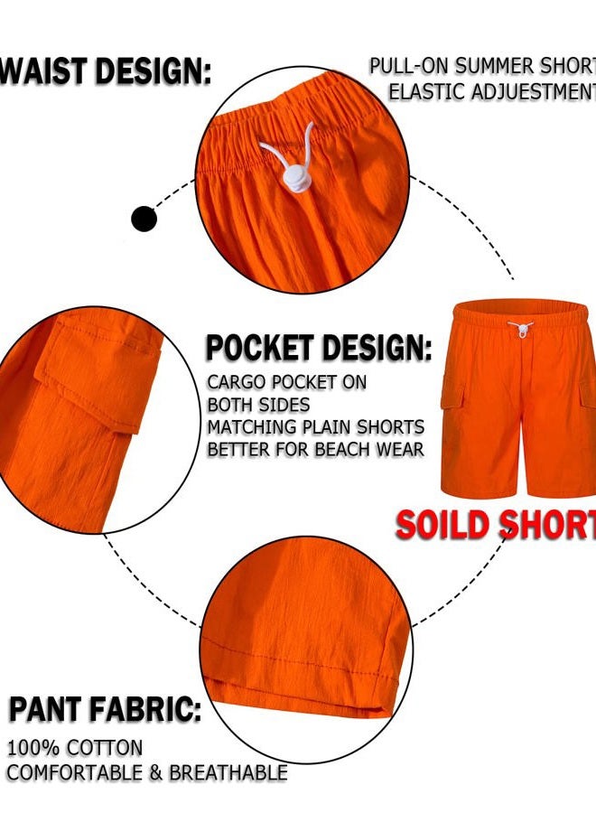 MOHEZ Boys Hawaiian Shirt and Short Set Summer Outfit Kids 2 Piece Clothes Button Down Printed Shirts Set with Bucket Hat Navy 13-14 Years Old - Image 4