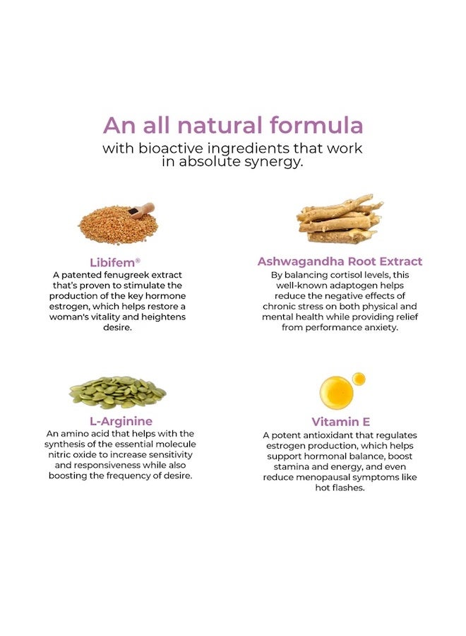 WELLBEING NUTRITION melts Her Desire | Libifem, L-Arginine and Energy in Women (30 Oral Strips) - Image 3