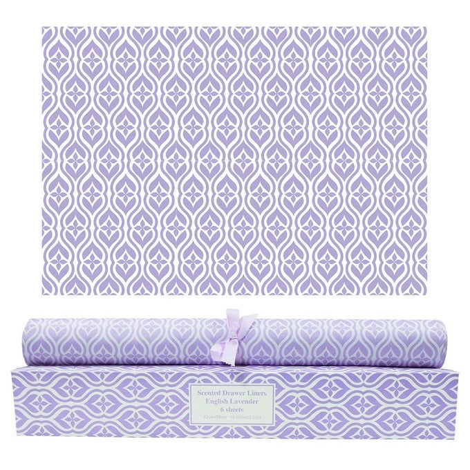 LAVENDER SCENTED DRAWER LINERS SCENT PAPER LINERS FOR DRAWERS DRESSER SHELF LINEN CLOSET 6 SHEETS