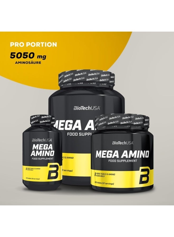 BioTechUSA Mega Amino Essential Amino Acid Supplement 500 Tablets, 5050mg Amino Acids Per Serving with L-Glutamine, L-Arginine and L-Tyrosine for Active Adults - Image 3