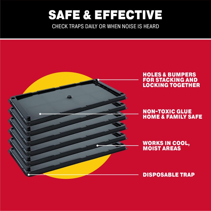 Catchmaster Rat, Snake and Mouse Traps 6Pk, Large Bulk Glue Rat Traps for Home, Adhesive Plastic Tray for Inside House, Snake, Mice, & Spider Catcher, Pest Control for House & Garage - Image 5