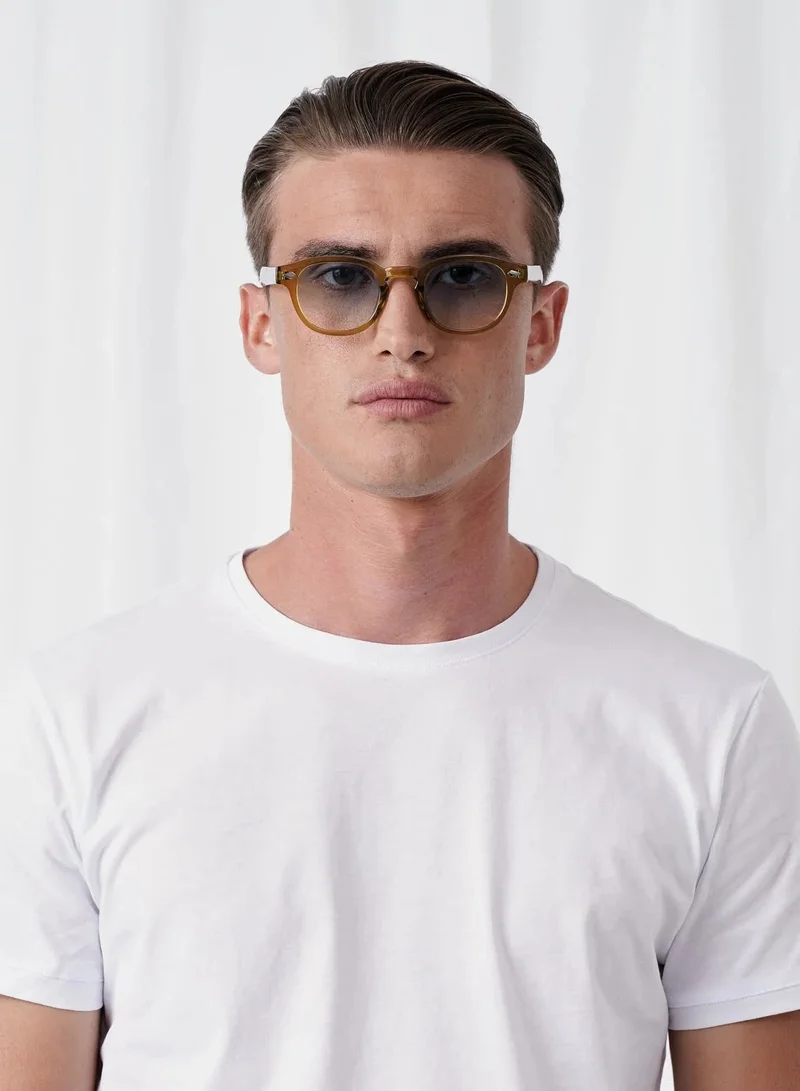  اكسبليست باوتس Explicit Poets Unisex JOHNNY COLORED Olive - Gradient Blue Stylish Sunglasses, 2EP46