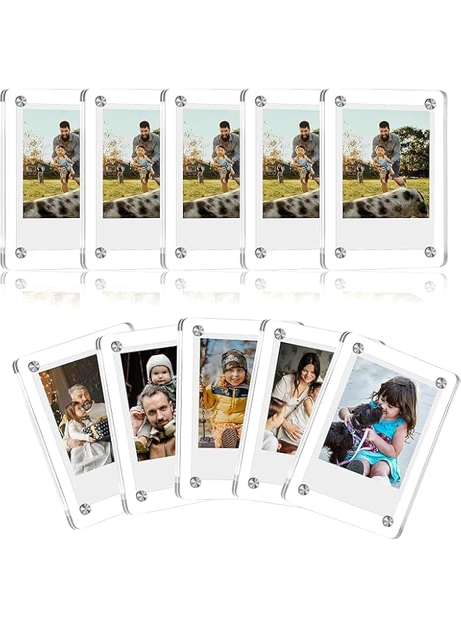 The Bros Fridge Magnetic Polaroid Picture Frame, Double Sided Clear Refrigerator Magnetic Photo Frame, High Transparency Frameless Magnet Instax Frames, 2.36x3.54 Inch, 10 Packs - Image 1