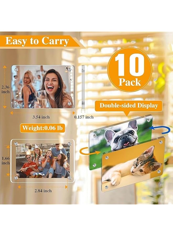 The Bros Fridge Magnetic Polaroid Picture Frame, Double Sided Clear Refrigerator Magnetic Photo Frame, High Transparency Frameless Magnet Instax Frames, 2.36x3.54 Inch, 10 Packs - Image 5