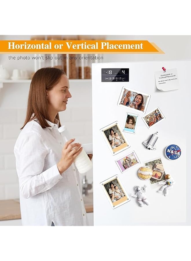 The Bros Fridge Magnetic Polaroid Picture Frame, Double Sided Clear Refrigerator Magnetic Photo Frame, High Transparency Frameless Magnet Instax Frames, 2.36x3.54 Inch, 10 Packs - Image 4