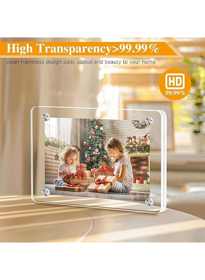 The Bros Fridge Magnetic Polaroid Picture Frame, Double Sided Clear Refrigerator Magnetic Photo Frame, High Transparency Frameless Magnet Instax Frames, 2.36x3.54 Inch, 10 Packs - Image 3