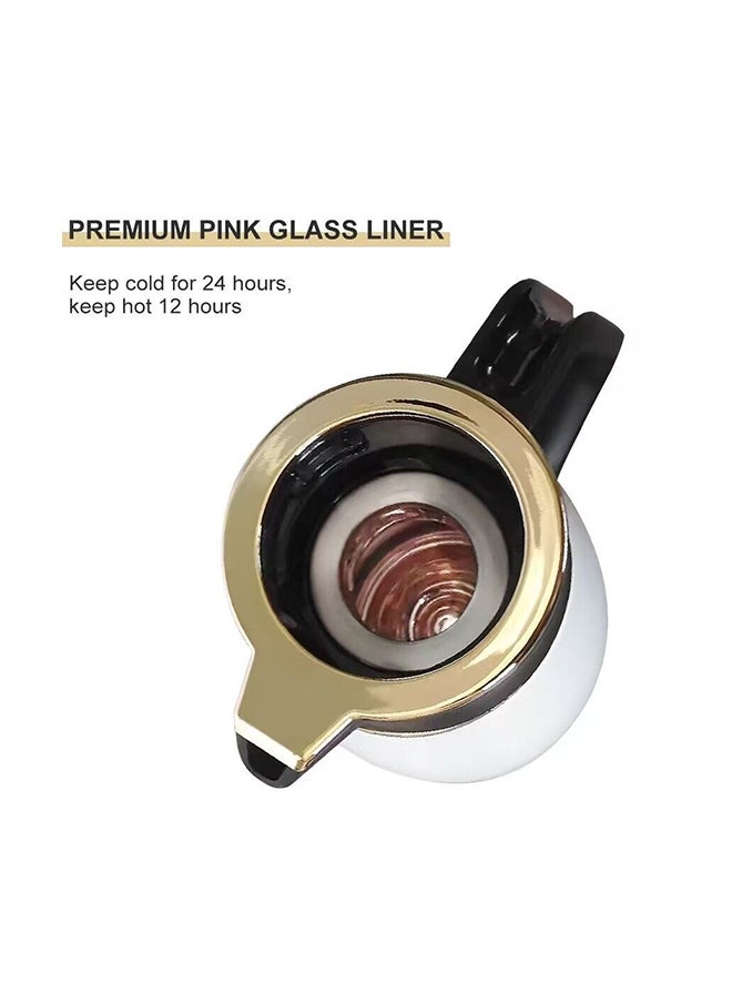 DANUBE HOME Gentlemen Stainless Steel Vacuum Flask Pink Glass White 1.0 L  - Image 3