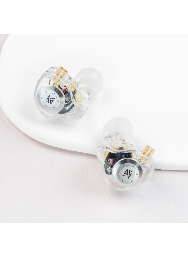 KZ EDX Pro in Ear Monitor Headphones KZ IEM Earphones Dual DD HiFi Stereo Sound Stage Earphones Wired Noise Cancelling Gaming Earbuds for Musicians Singer Audiophiles (White, No Mic) - Image 2