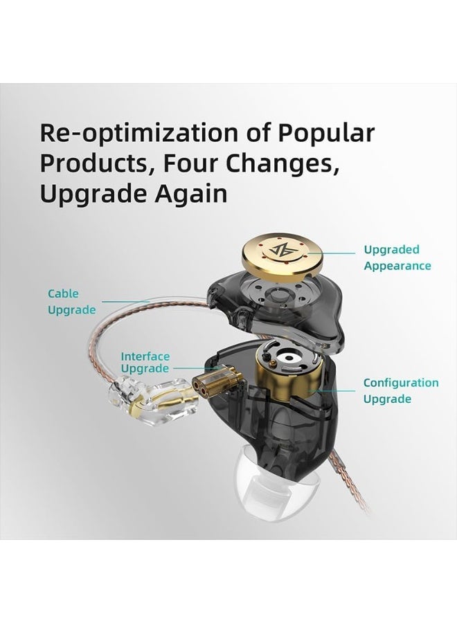 KZ EDX Pro in Ear Monitor Headphones KZ IEM Earphones Dual DD HiFi Stereo Sound Stage Earphones Wired Noise Cancelling Gaming Earbuds for Musicians Singer Audiophiles (White, No Mic) - Image 5