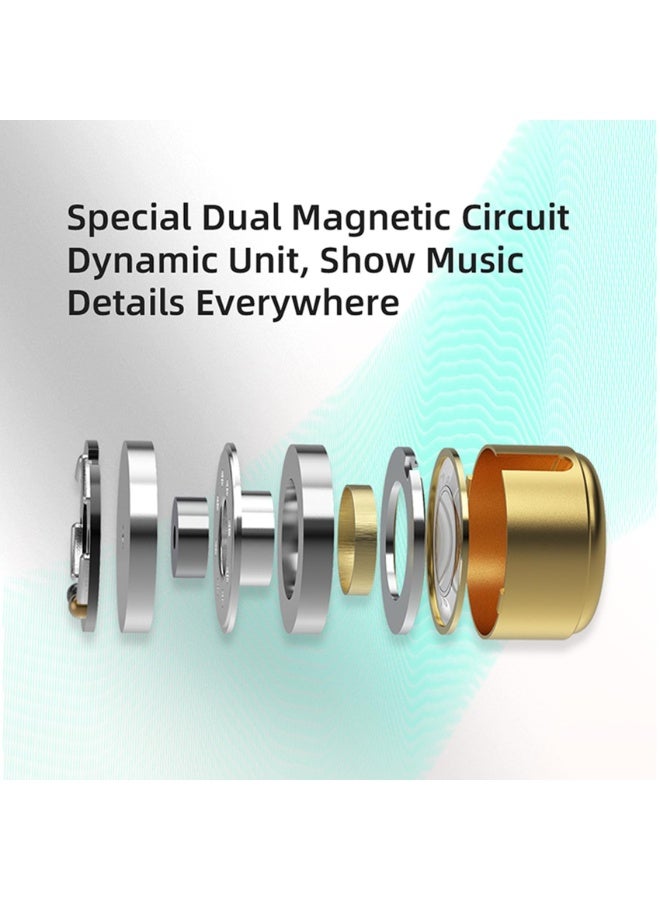 KZ EDX Pro in Ear Monitor Headphones KZ IEM Earphones Dual DD HiFi Stereo Sound Stage Earphones Wired Noise Cancelling Gaming Earbuds for Musicians Singer Audiophiles (White, No Mic) - Image 4