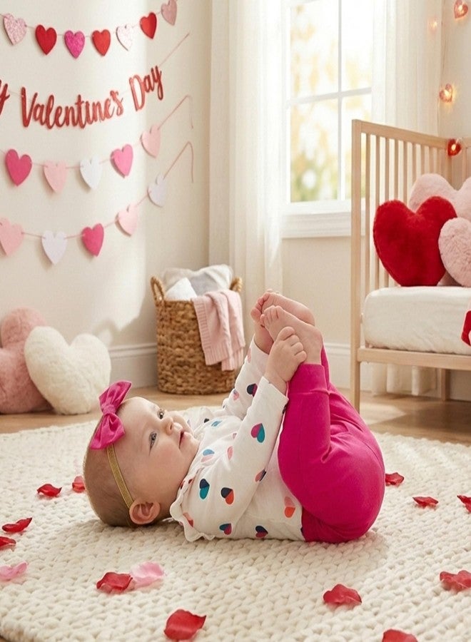 Fullfamous Baby Girl Clothes Gifts Outfits,Fall Winter Long Sleeve Romper and Pant Set Raspberry Heart 6-12 months - Image 5
