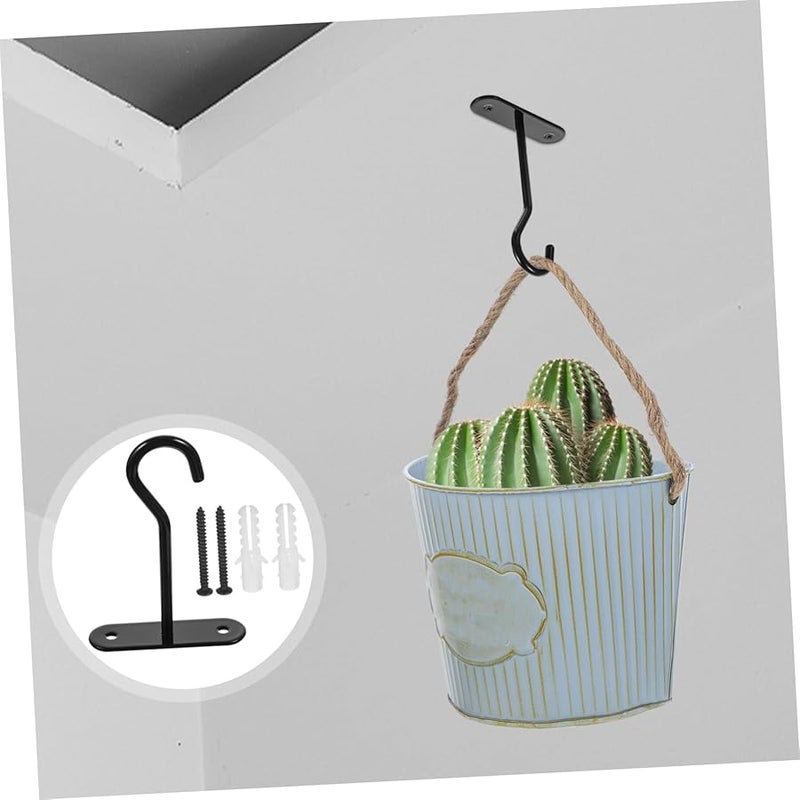 4 Pack 10X7CM Iron Wall Hooks For Outdoor Hanging Planters Garden Mount - Image 5