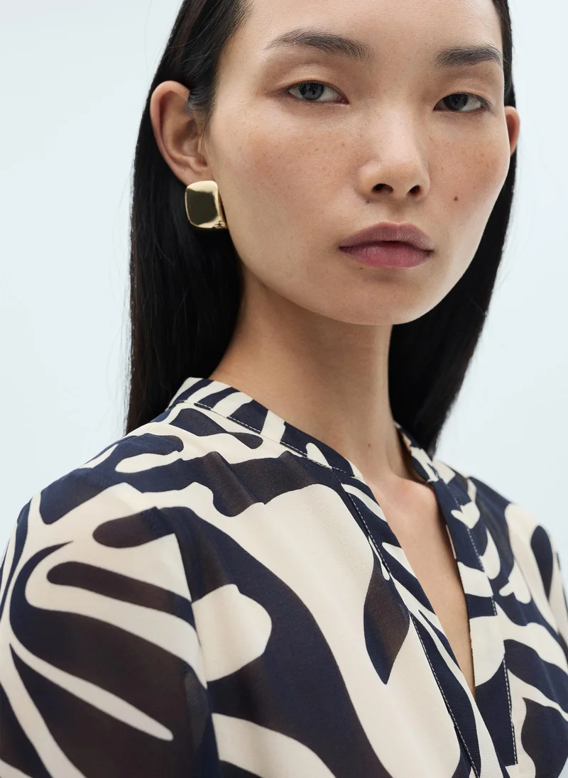 MANGO Abstract Print Dress