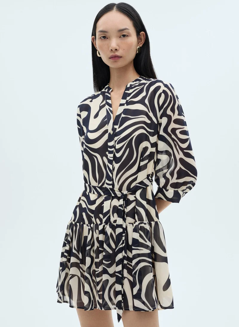 MANGO Abstract Print Dress