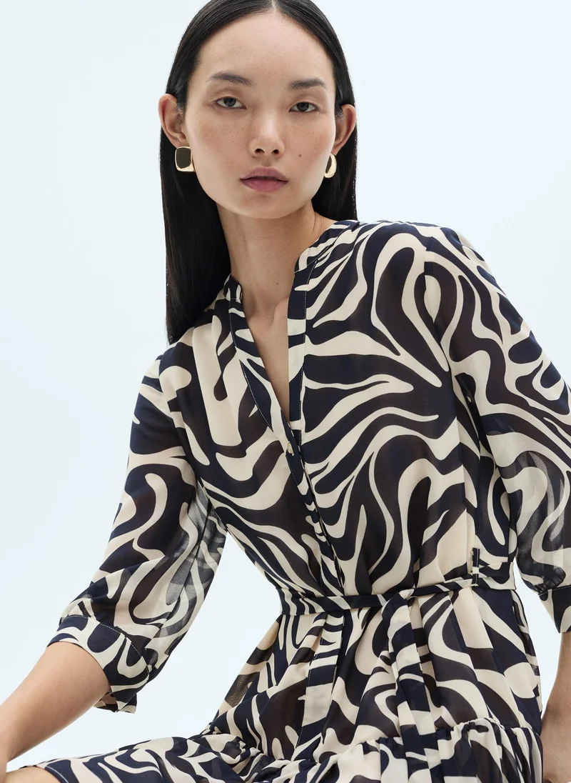 MANGO Abstract Print Dress