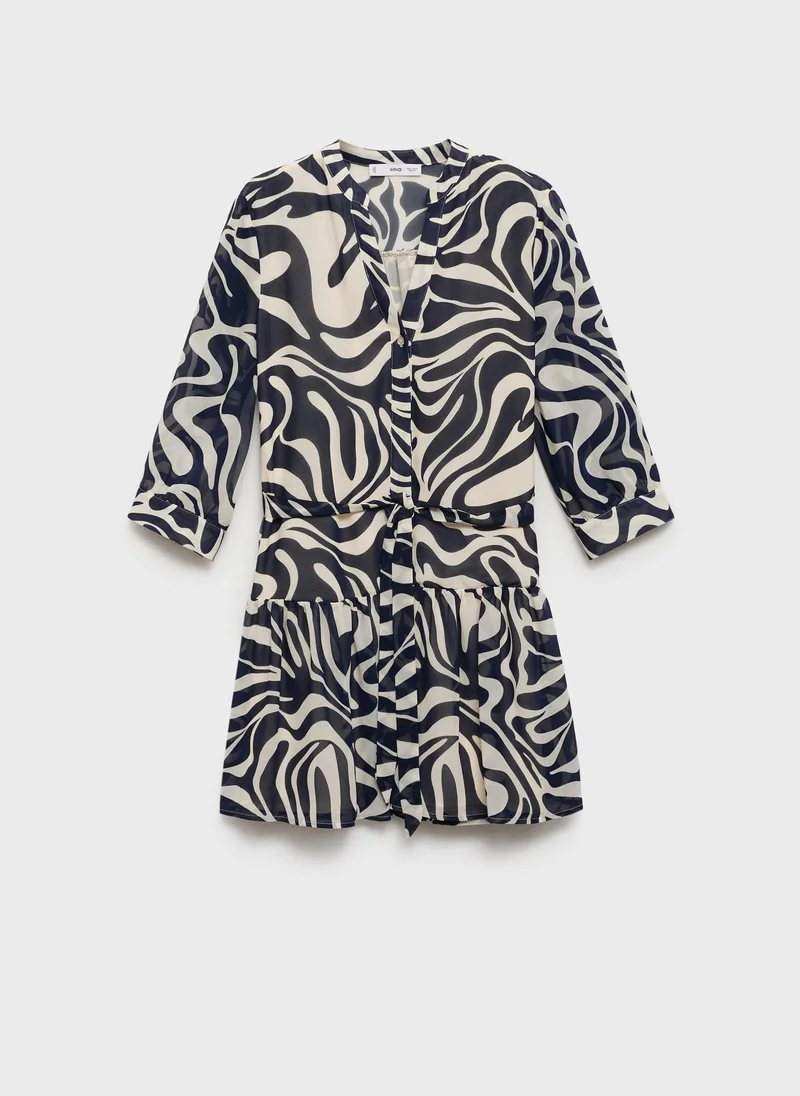 MANGO Abstract Print Dress