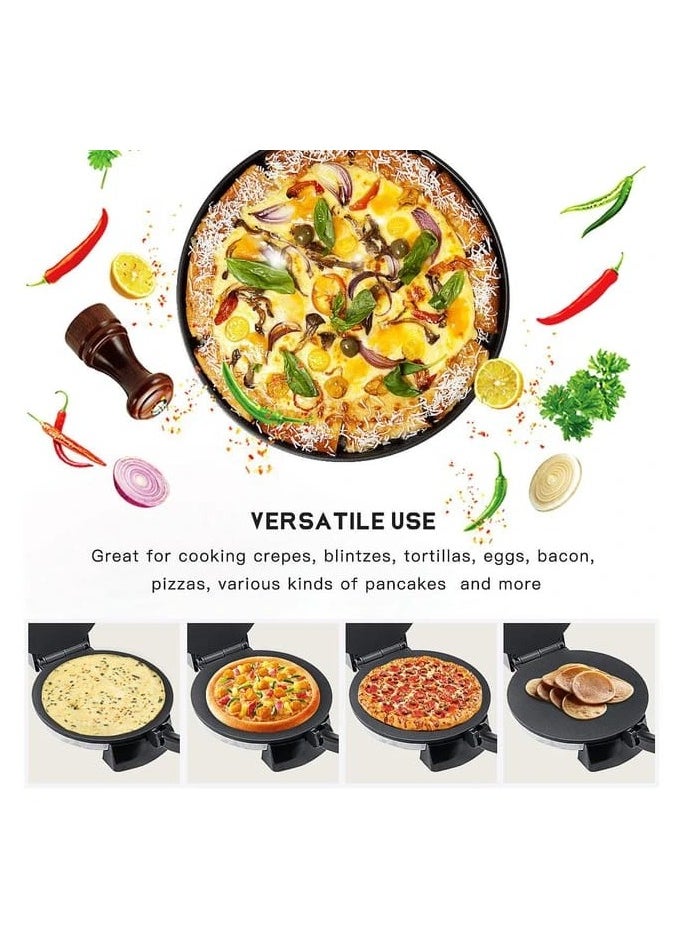 Generic - 10 Inch Roti and Chapati Maker Perfect for Homemade Tortillas, Tacos, Flatbreads, and More – Stainless Steel Design with Adjustable Temperature Control and Non-Stick Coating - Image 1