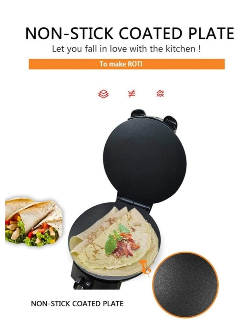 Generic - 10 Inch Roti and Chapati Maker Perfect for Homemade Tortillas, Tacos, Flatbreads, and More – Stainless Steel Design with Adjustable Temperature Control and Non-Stick Coating - Image 1