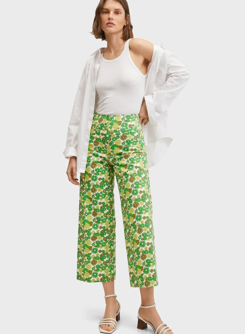 MANGO Wide Leg Pants