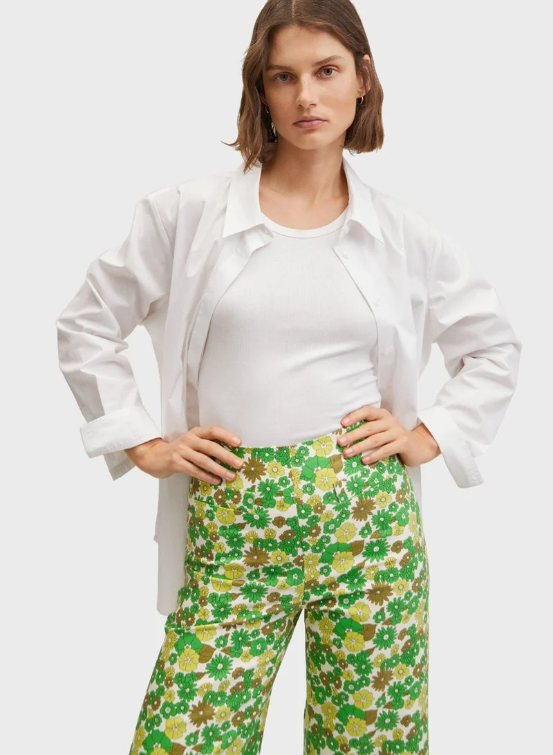 MANGO Wide Leg Pants