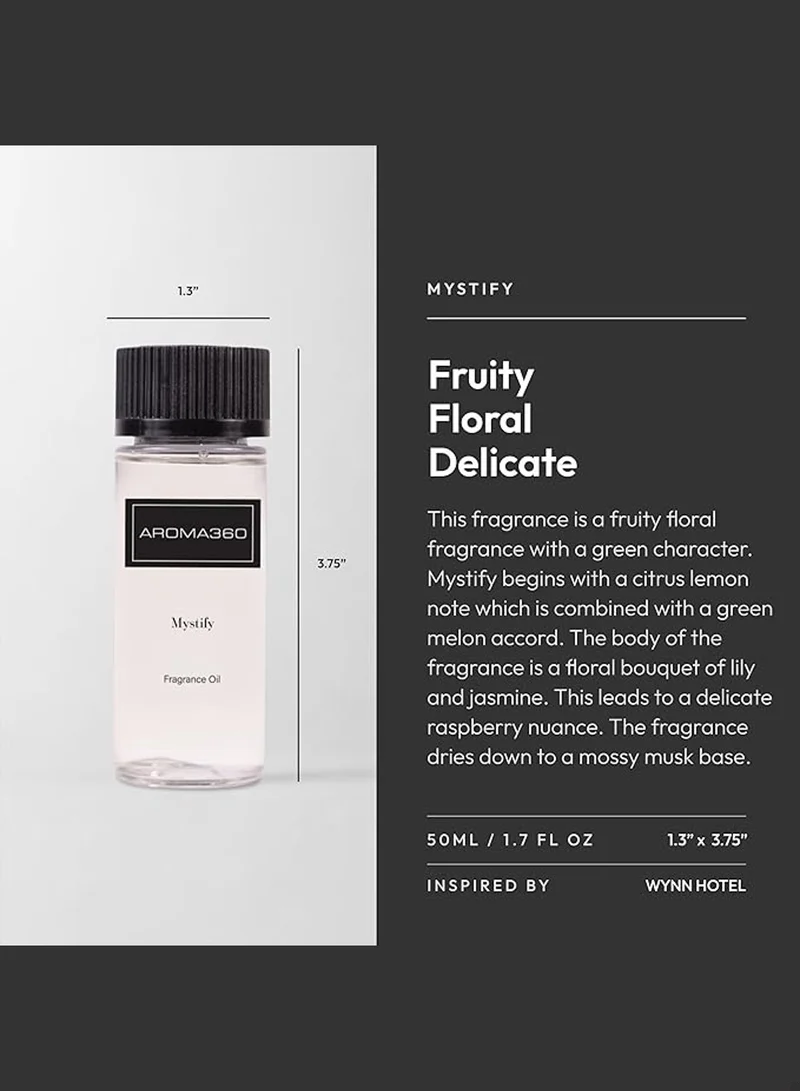 AROMA360 Mystify Fragrance Oil Blend - Hotel Inspired for Luxury Essential Oil Diffusers - Aromatherapy Scent Diffuser Oil - Citrus, Green Melon, and Raspberry