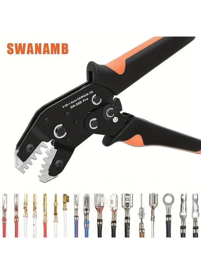 SN 58B Pro Crimping Pliers Ratchet Mechanism Carbon Steel Handle Dupont PH2 0 XH2 54 Wire Terminal Crimper Tool - Image 2