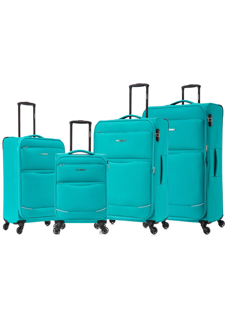 ستارجولد حقيبة سفر مصنوعة من قماش خفيف الوزن مكونة من 4 قطع مع 4 عجلات دوارة - Image 1