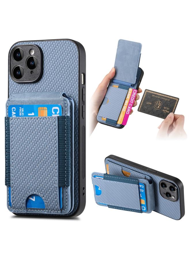 Zaboon Case For iPhone 11 Pro Max Carbon Fiber Vertical Flip Wallet Stand Phone Case - Image 1