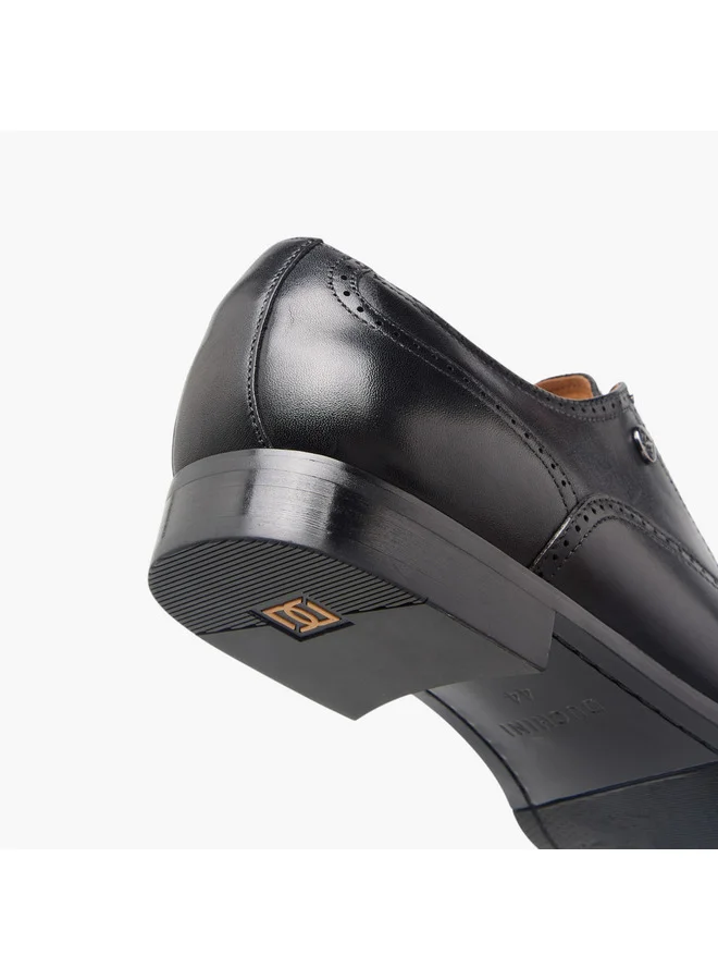 DUCHINI Men's Perforated Derby Shoes with Lace-Up Closure