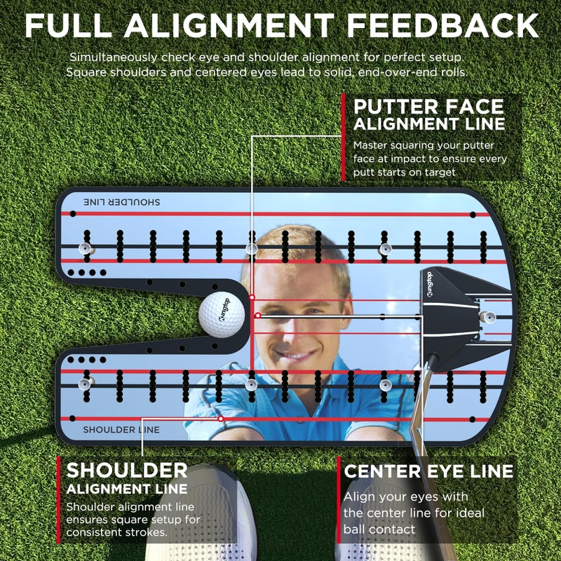 KINGTOP Ultra Golf Putting Mirror - Full Alignment View for Eyes & Shoulders - Ideal for Indoor | Outdoor Practice, with Carry Bag and Golf Tees - Image 3