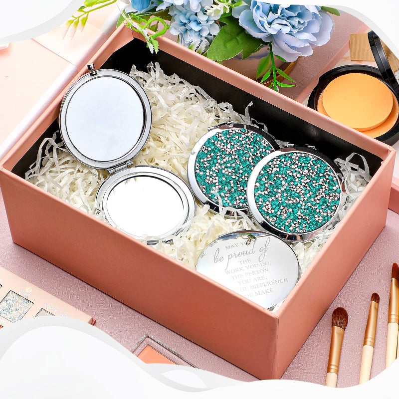 Unittype 10 Pcs Employee Appreciation Gift Inspirational Compact Mirror Women Thank You Gifts Bulk Travel Pocket Mirror For Women Graduation Secretaries Teacher Nurse Cna Week Gifts(Green) - Image 4
