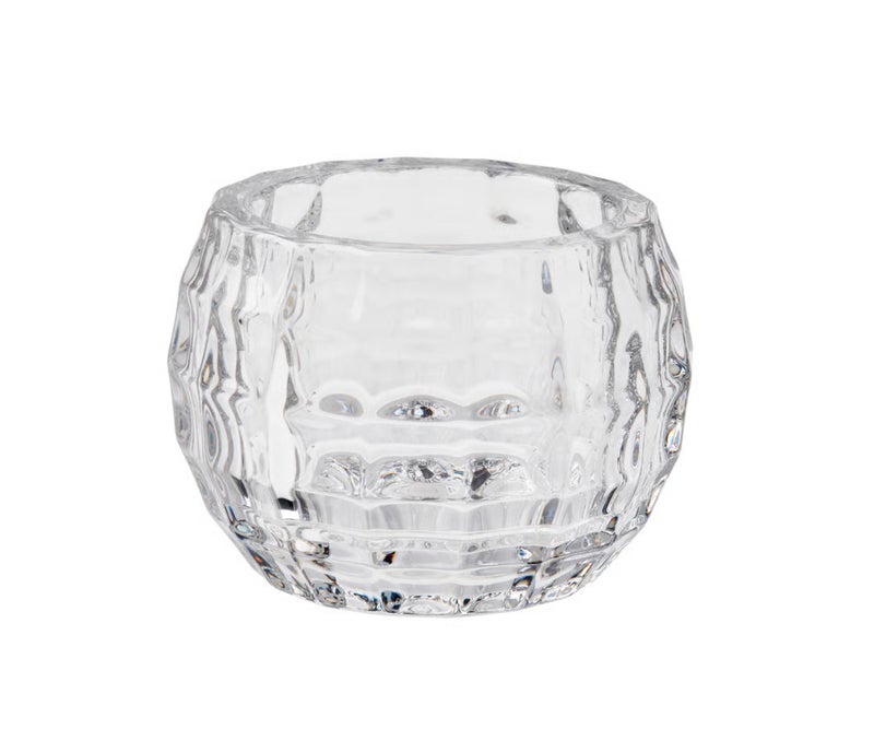 Clear Glass Tealight Candle Holder 6 cm, Elegant Decorative Votive Candle Holder, Modern Glass Tea Light Holder for Home, Dining Table, Weddings and Events - Image 1