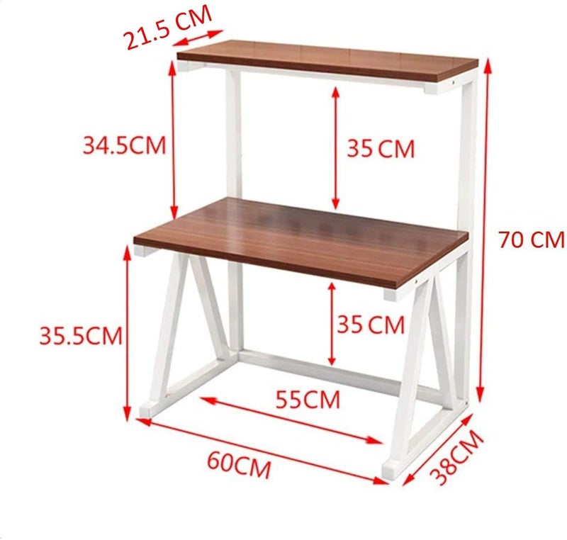 3-Tier Kitchen Microwave Oven Rack from MA Steel– Heavy Duty Countertop Organizer Shelf for Spices, Appliances & Storage – Rustic Wood & Metal Stand for Kitchen Space Saving - Image 2
