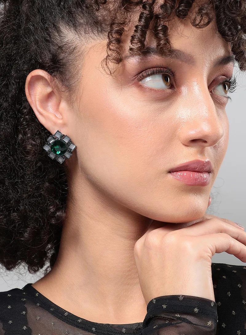 SOHI Emerald Soiree Artificial Stud Earring Jewellery
