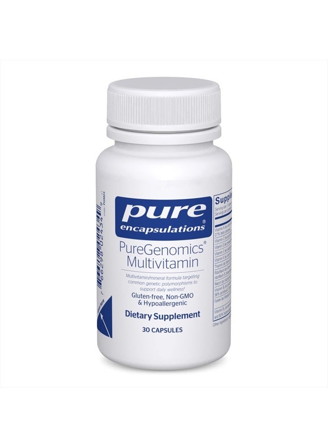 Pure Encapsulations PureGenomics Multivitamin - Supplement to Support Nutrient Requirements of Common Genetic Variations - with Vitamin A,B,C,D,E, K & Minerals - 30 Capsules - Image 1