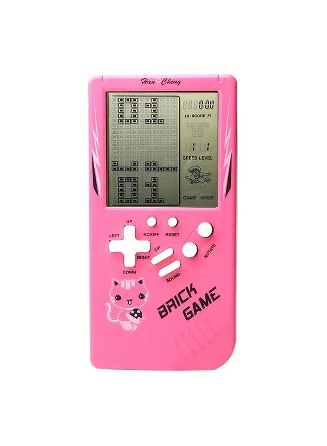 Pink Vintage Brick Game Console Portable Retro Gaming Player Classic Puzzle Games - Image 1