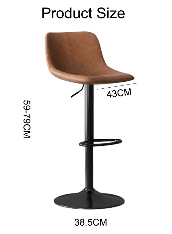 Generic 2PCS Bar Stool  Bar Chair  Chair Stool  High Bar Chair Swivel Pub Chair  Pub Chair With Back Rest Height Adjustable Bar Stools With Footrest Armless Counter Bar Chair For Home Kitchen  - Image 2
