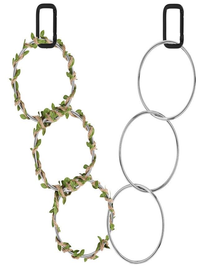 Catcan Snake Enrichment Rings for Ball Python, Snake Climbing Accessories Include Climbing Hoop Chain with Hanging Buckle and 5m Artificial Rattan Rope - Image 1