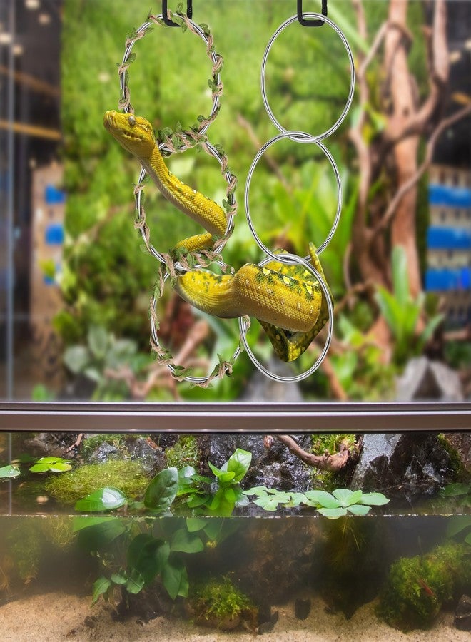 Catcan Snake Enrichment Rings for Ball Python, Snake Climbing Accessories Include Climbing Hoop Chain with Hanging Buckle and 5m Artificial Rattan Rope - Image 5
